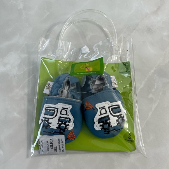 Genuine Leather Baby Infant Shoes Tickle Toes Elastic Enclosure Slip-on Moccasin - Picture 3 of 7